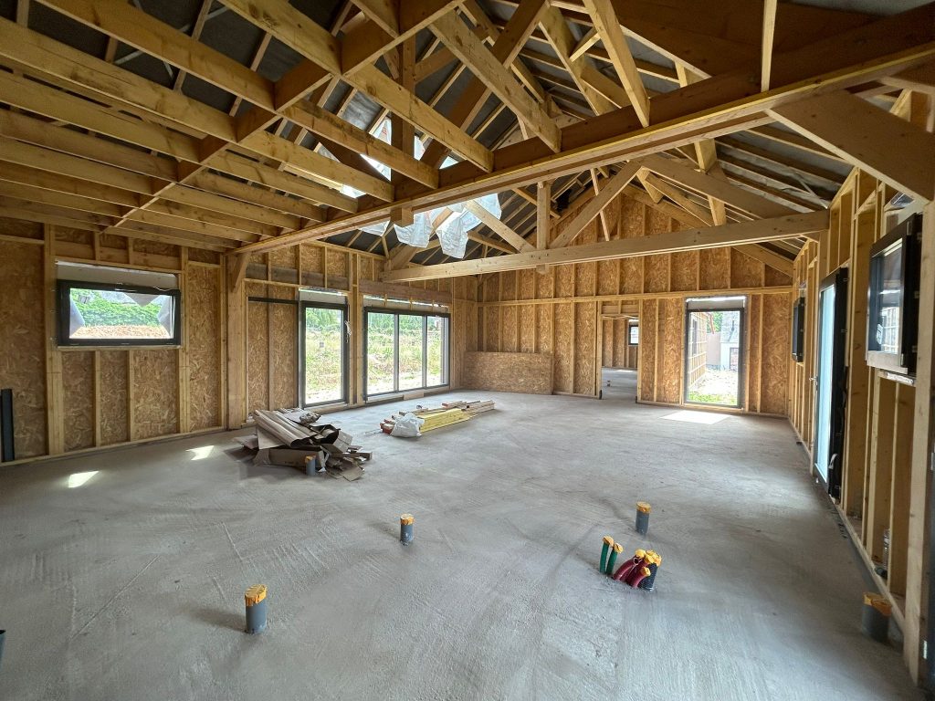 Intérieur maison ossature bois